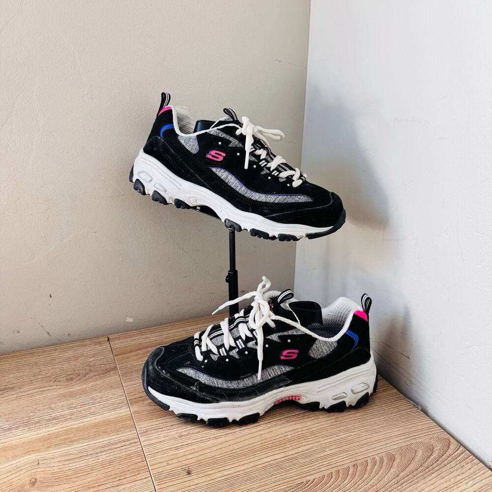 Skechers Women's D'Lites - Sparkling Rain chunky sneakers Black Size 8.5